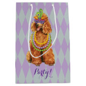 Mardi Gras Poodle Medium Cadeauzakje (Voorkant)