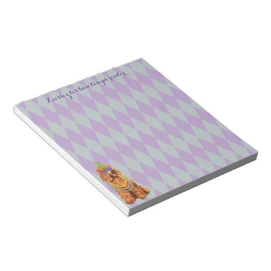 Mardi Gras Poodle Notitieblok (Schuin)