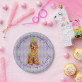 Mardi Gras Poodle Papieren Bordje (Feest)