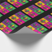 Mardi Gras Pop Art Fleur de Lis Cadeaupapier (Hoek)