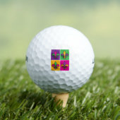 Mardi Gras Pop Art Fleur de Lis Golfballen (Insitu Shirt)