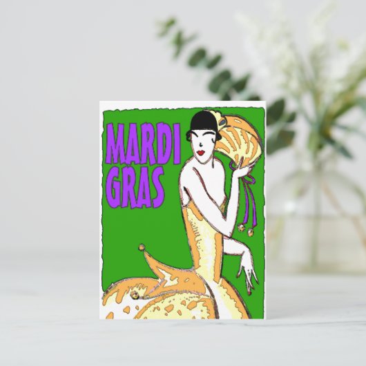 Mardi Gras Poster Briefkaart (Staand voorkant)
