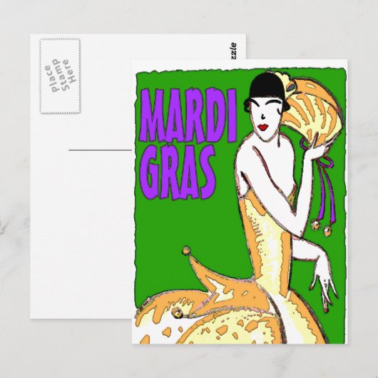 Mardi Gras Poster Briefkaart (Voorkant / Achterkant)