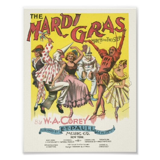 Mardi Gras Poster Foto afdrukken (Voorkant)