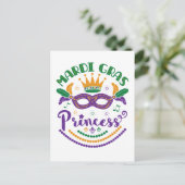 Mardi Gras Princess Cute Women Girls Carnival Briefkaart (Staand voorkant)