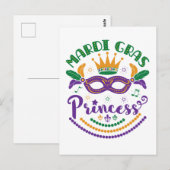 Mardi Gras Princess Cute Women Girls Carnival Briefkaart (Voorkant / Achterkant)