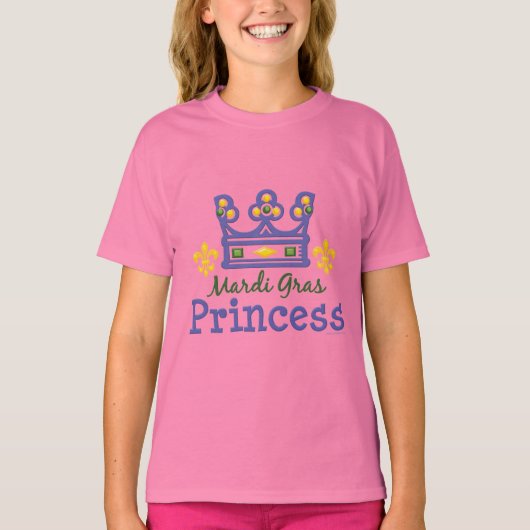 Mardi Gras Princess Kinder Ringer T shirt (Voorkant)