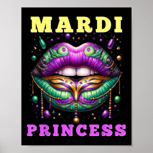 Mardi Gras Princess Mardi Gras Lips 2025 Vrouwen Poster