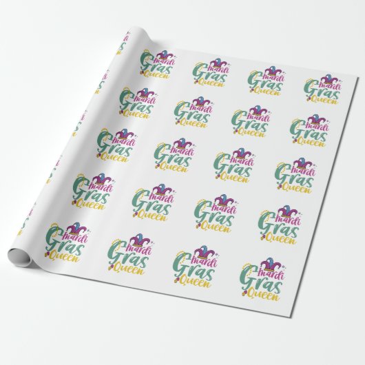 Mardi Gras Prinses Grappige Mardi Gras Carnaval Cadeaupapier (Uitgerold)
