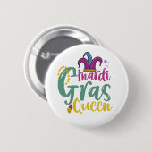 Mardi Gras Prinses Grappige Mardi Gras Carnaval Ronde Button 5,7 Cm (Voorkant /achterkant)