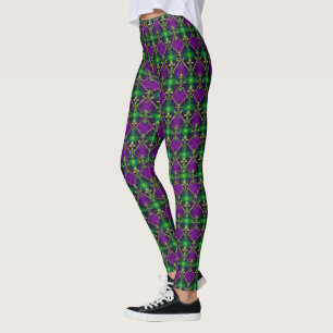 Mardi Gras Print Leggings