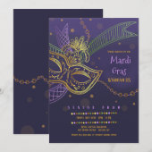 Mardi Gras Prom Uitnodiging (Voorkant / Achterkant)