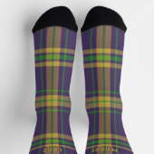 Mardi Gras Pset Paars Green Gold Tartan Sokken (Top)