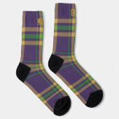 Mardi Gras Pset Paars Green Gold Tartan Sokken (Rechts)