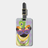 Mardi Gras Pug Bagagelabel (Voorkant verticaal)