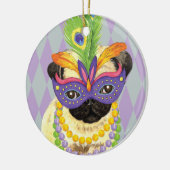 Mardi Gras Pug Keramisch Ornament (Links)