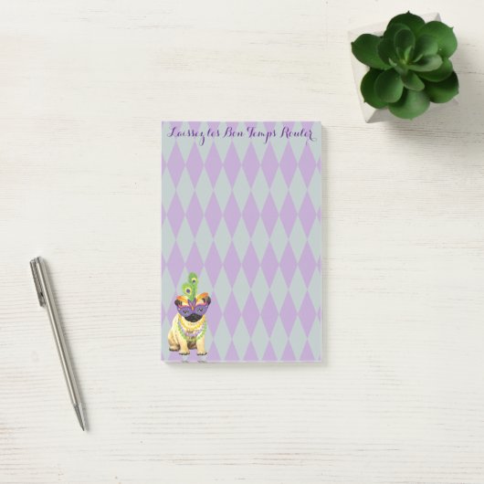 Mardi Gras Pug Post-it® Notes (Kantoor)