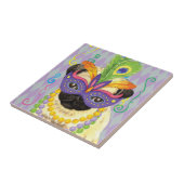 Mardi Gras Pug Tegeltje (Zijkant)