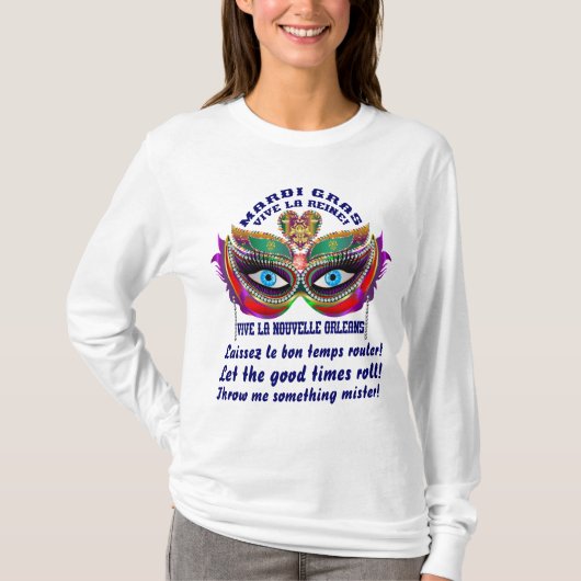 Mardi Gras Queen 5 Lees hieronder over design T-shirt (Voorkant)