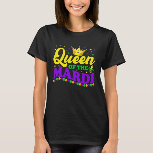 Mardi Gras Queen Crow  Mardi Gras Beads Carnival O T-shirt (Voorkant)