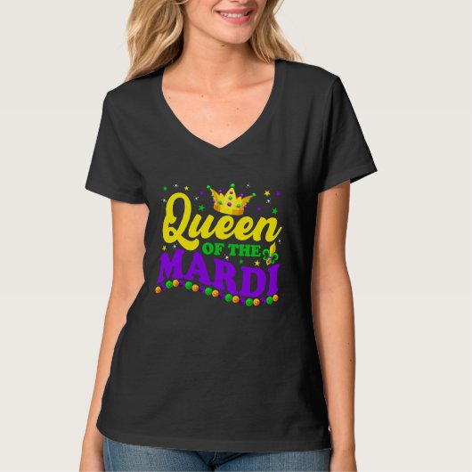 Mardi Gras Queen Crow  Mardi Gras Beads Carnival O T-shirt (Voorkant)