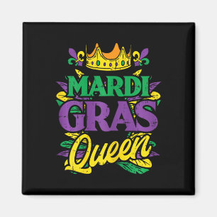 Mardi Gras Queen Crown Funny Mardi Gras Carnival W Magneet