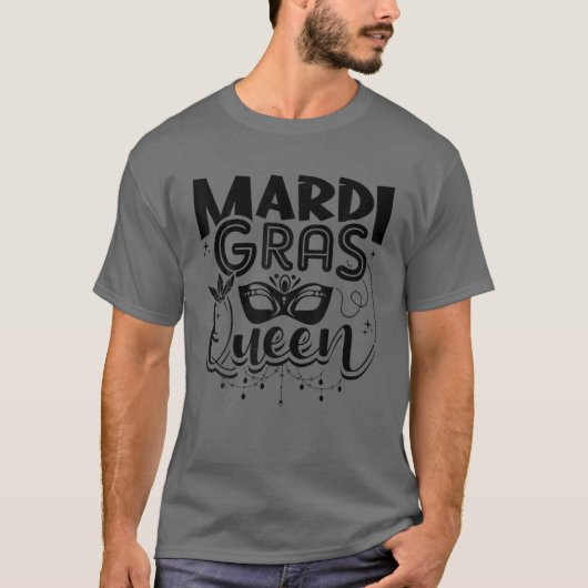 Mardi Gras Queen Funny T-shirt (Voorkant)
