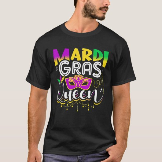Mardi Gras Queen Funny T-shirt (Voorkant)