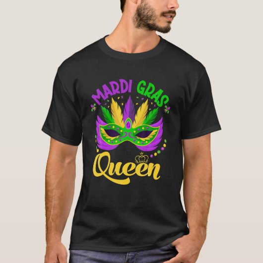 Mardi Gras Queen Mardi Gras Mam Fat Bead Dinsdag T-shirt (Voorkant)