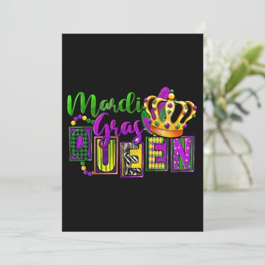 Mardi Gras Queen Parade Costume Kaart (Staand voorkant)