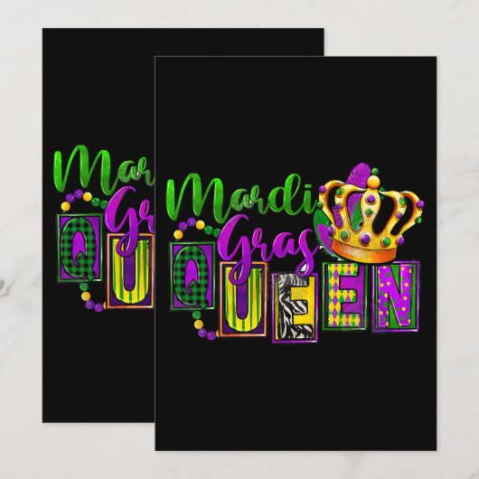 Mardi Gras Queen Parade Costume Kaart (Voorkant / Achterkant)