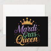 Mardi Gras Queen Parade Costume Party Kaart (Voorkant / Achterkant)
