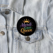 Mardi Gras Queen Parade Costume Party Ronde Button 7,6 Cm (In situ)