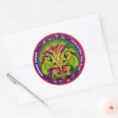 Mardi Gras Queen Style 2 Uitzicht Notes Plough Ronde Sticker (Envelop)