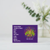 Mardi Gras Queen Style 3 Uitzicht Notes Plough Visitekaartje (Staand voorkant)
