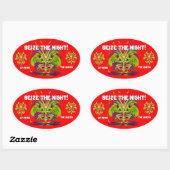Mardi Gras Queen Uitzicht merkt op Ovale Sticker (Vel)