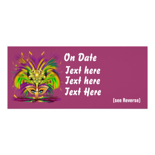 Mardi Gras Queen Uitzicht merkt op Reclamekaart (Voorkant)