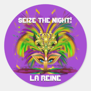Mardi Gras Queen Uitzicht merkt op Ronde Sticker
