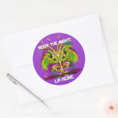 Mardi Gras Queen Uitzicht merkt op Ronde Sticker (Envelop)