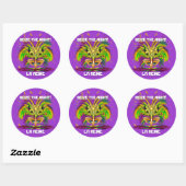 Mardi Gras Queen Uitzicht merkt op Ronde Sticker (Vel)