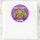 Mardi Gras Queen Uitzicht merkt op Ronde Sticker (Tas)