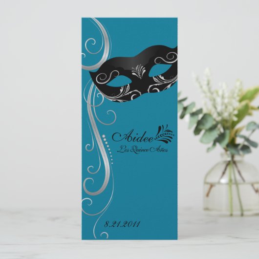 Mardi Gras Quince Kaart (Staand voorkant)