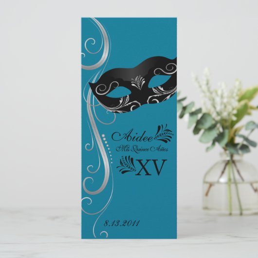 Mardi Gras Quince Programmakaart (Staand voorkant)
