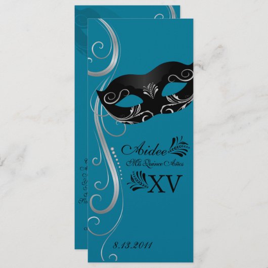 Mardi Gras Quince Programmakaart (Voorkant / Achterkant)