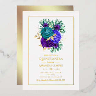 Mardi Gras Quinceañera Folie Uitnodiging