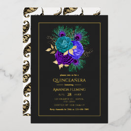 Mardi Gras Quinceañera Folie Uitnodiging