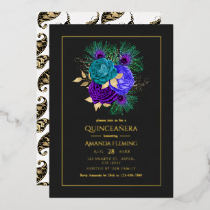 Mardi Gras Quinceañera Folie Uitnodiging