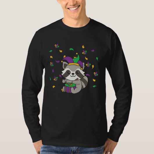 Mardi Gras Raccoon With Drum Mardi Gras Costume T-shirt (Voorkant)