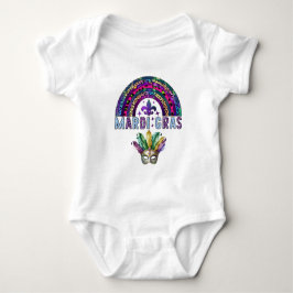 Mardi Gras Rainbow en Mask Baby Bodysuit