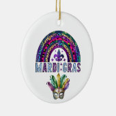 Mardi Gras Rainbow en Mask Ceramic Ornament (Rechts)